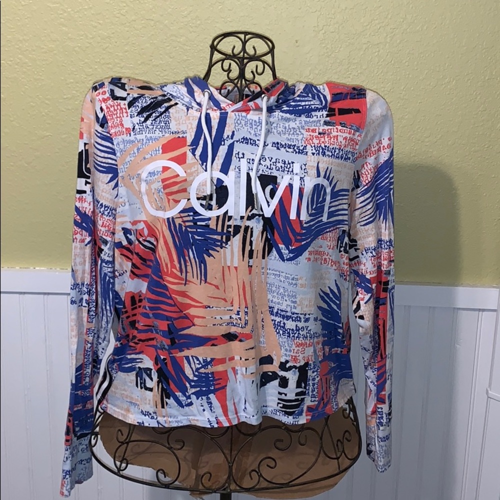 Calvin Klein multi colored crop sweatshirt